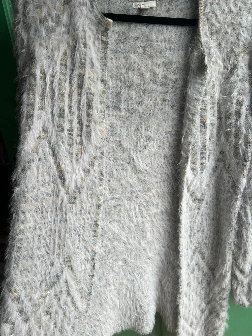 Fuzzy Open-Front Cardigan Sweater by Cato - Light Gray - Medium